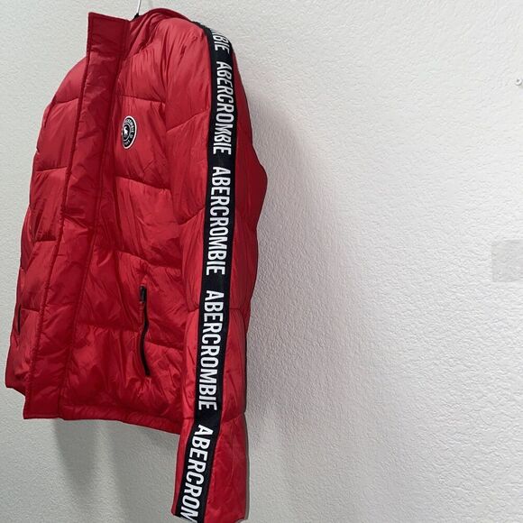 Abercrombie & Fitch Kids The Essential Puffer Fleece Lined Red Coat size 15 / 16 - Picture 5 of 8
